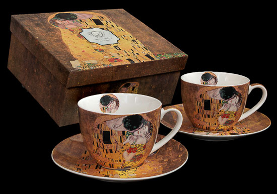 Gustav Klimt Porcelain Tea cup, The kiss (Duo)