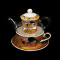 Gustav Klimt Glass and Porcelain Tea for One : The kiss (details)