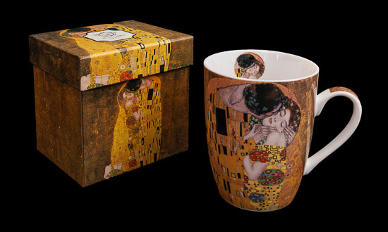 Gustav Klimt Porcelain Mug, The kiss (Duo)