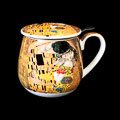 Mug snuggle à thé en porcelaine avec filtre Gustav Klimt, Le baiser