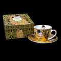 Tasse à thé & sous-tasse Gustav Klimt, Le baiser, l'arbre de vie (marron)