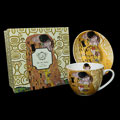 Tasse à thé & sous-tasse Gustav Klimt, Le baiser, l'arbre de vie (écru)