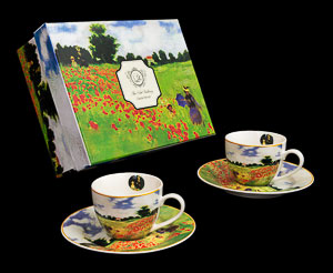Claude Monet Set of 2 espresso cups : Poppy Field