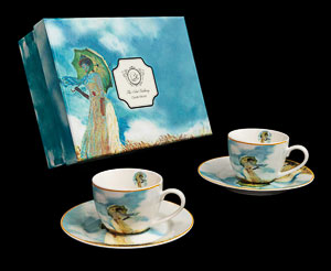 Claude Monet Set of 2 espresso cups : Lady with umbrella