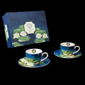 Claude Monet Set of 2 espresso cups and saucers : Water Lilies