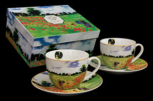 Claude Monet Set of 2 cups and saucers : Poppy Field