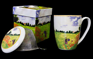 Mug à thé avec filtre Claude Monet : Champs de coquelicots