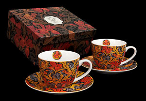 William Morris Set of 2 cups and saucers : Orange Irises