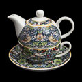 William Morris porcelain Tea for One : Strawberry Thief (details)