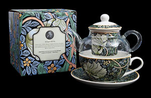 Tetera Tea-for-one vidrio y porcelana William Morris : Pimpernel
