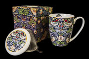 Mug  th avec filtre William Morris, Strawberry Thief (Blue)