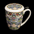 William Morris Mug with tea infuser, Strawberry Thief (Blue)