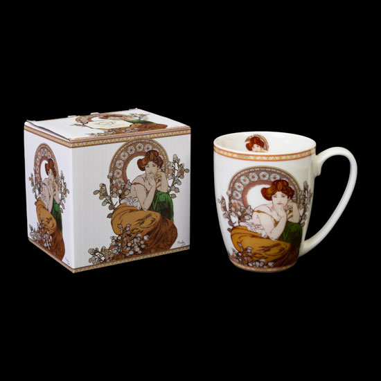 Alphonse Mucha Porcelain Mug, Topaz (Duo)