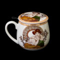 Alphonse Mucha Porcelain Mug snuggle with tea infuser : Topaz