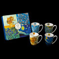 Coffret 4 Mugs en porcelaine Vincent Van Gogh, Tournesols, Amandiers en fleurs, Iris, Nuit toile