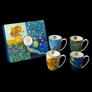 Vincent Van Gogh Set of 4 Porcelain Mugs