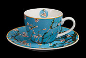 Vincent Van Gogh Set of 2 espresso cups and saucers, Almond Tree