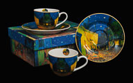 Duo tasses à expresso & sous-tasses Vincent Van Gogh, Terrasse de café de nuit
