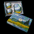 Vincent Van Gogh Set of 2 espresso cups and saucers, Wheatfield
