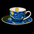 Duo tasses  expresso & sous-tasses Vincent Van Gogh, La nuit toile