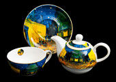 Tetera y taza Vincent Van Gogh : La terraza del café por la noche (detalles)