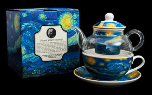Glass and Porcelain Tea for One Vincent Van Gogh : Starry night