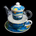 Vincent Van Gogh Glass and Porcelain Tea for One : Starry night (details)