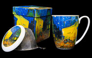 Mug à thé avec filtre Vincent Van Gogh, Terrasse de café de nuit
