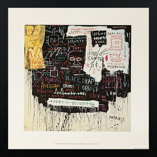 Affiche encadrée Jean-Michel Basquiat : Museum Security