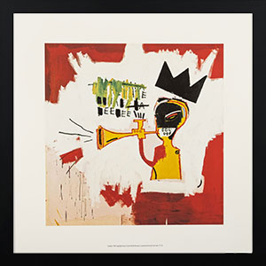Lámina enmarcada Jean-Michel Basquiat : Trumpet, 1984