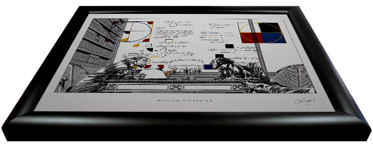 Stampa firmata e incorniciata di Frédéric Bézian : William Pickering, dettaglio n°1