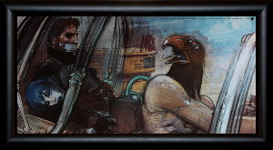 Enki Bilal framed print : Jill, Horus, Nikopol et Gogol