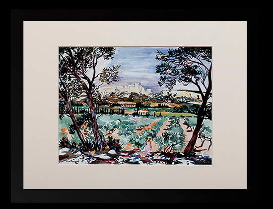 Yves Brayer framed print : Pins aux Baux (1977)