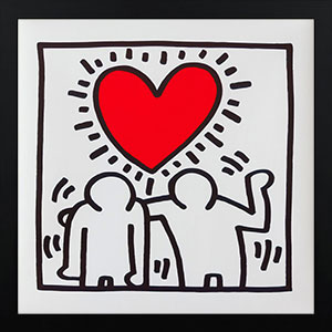 Lámina enmarcada Keith Haring, Wedding Invitation
