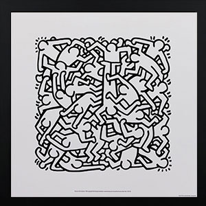 Affiche encadrée Keith Haring : Party of Life Invitation, 1986