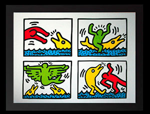 Affiche encadrée Keith Haring, Pop Shop 5