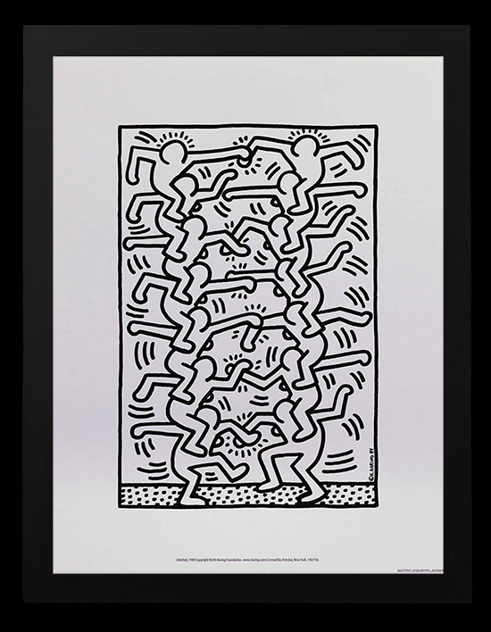 Affiche encadrée Keith Haring : Sans Titre, 1984