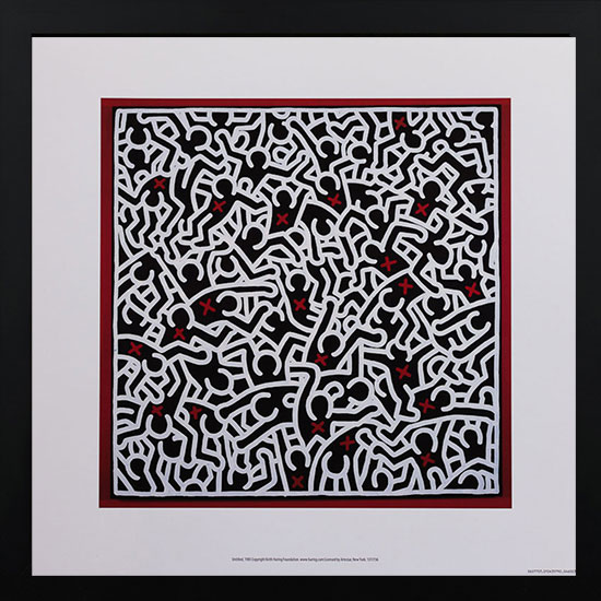 Lámina enmarcada Keith Haring : Sin título, 1985