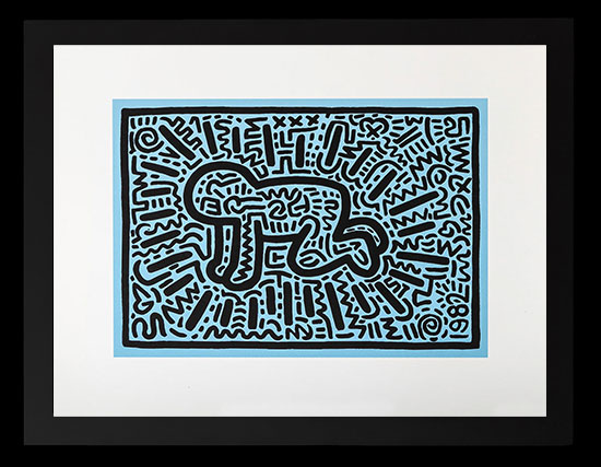 Keith Haring framed print : Baby (1982)