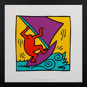 Lámina enmarcada Keith Haring : Windsurf