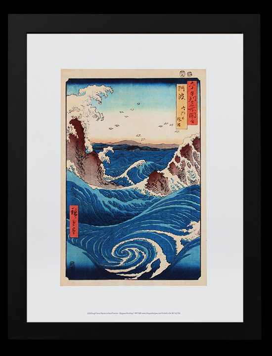 Stampa incorniciata Hiroshige : I gorghi di Naruto nella Provincia di Awa