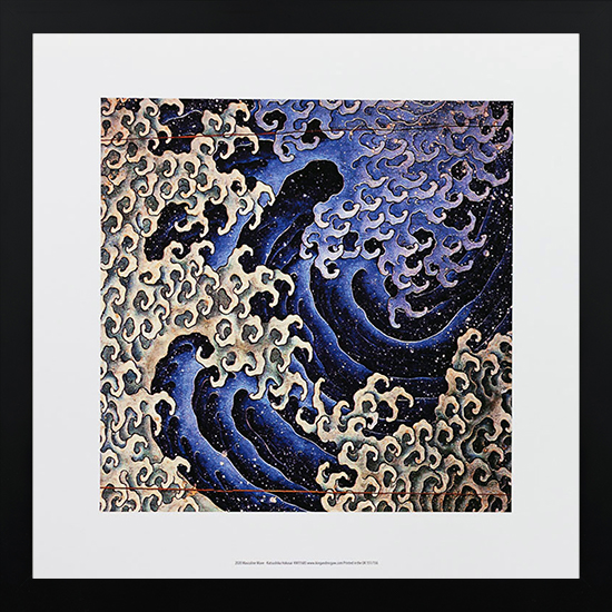 Hokusai framed print : Masculine wave