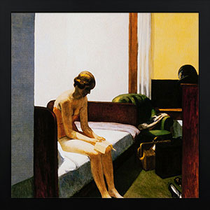 Affiche encadrée Edward Hopper : Hotel Room (1931), 30 x 30 cm
