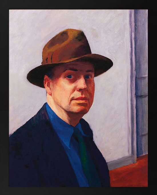 Affiche encadrée de Edward Hopper : Self Portrait (1930)