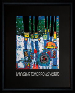 Hundertwasser framed print : Imagine Tomorrows World