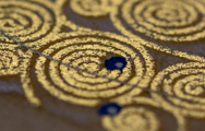 Stampa incorniciata di Gustav Klimt : Sea Serpents II (foglie di oro), dettaglio