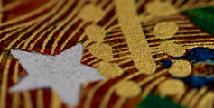 Stampa incorniciata di Gustav Klimt : Sea Serpents IV (foglie di oro), dettaglio