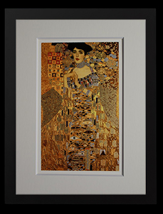 Gustav Klimt framed Matted Fine Art Print, Adèle Bloch (Gold foil inlays)