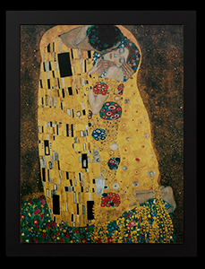 Gustav Klimt framed print, The kiss