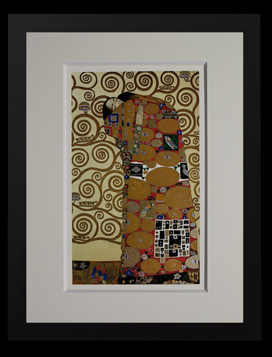 Affiche encadrée Gustav Klimt : L'accomplissement (feuille d'or)